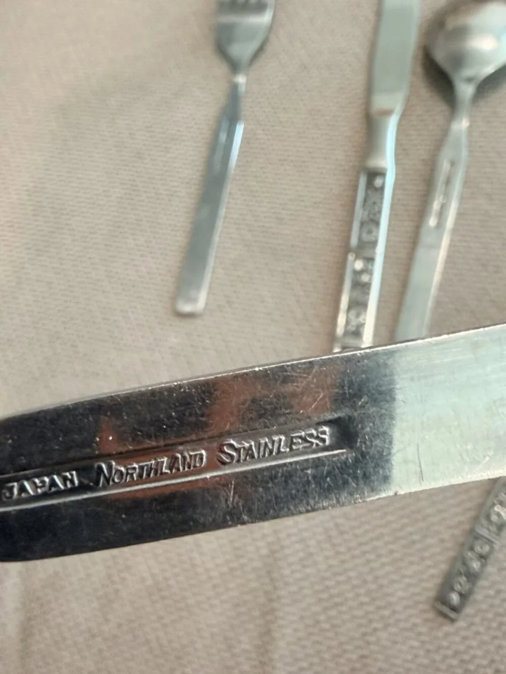 Lot of 5 Vintage Oneida Northland Spring Fever Stainless Salad Fork Spoon Japan